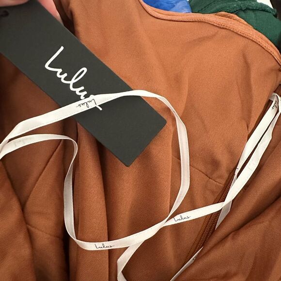 Elegant Strapless Copper Brown Dress - Picture 8 of 9